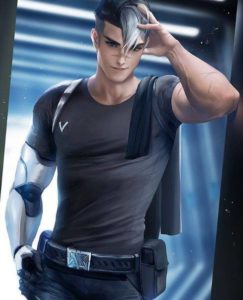 image on a male anime character with silver hair