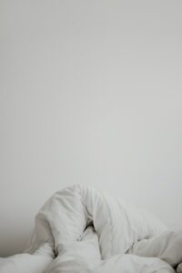 bed linens on white background
